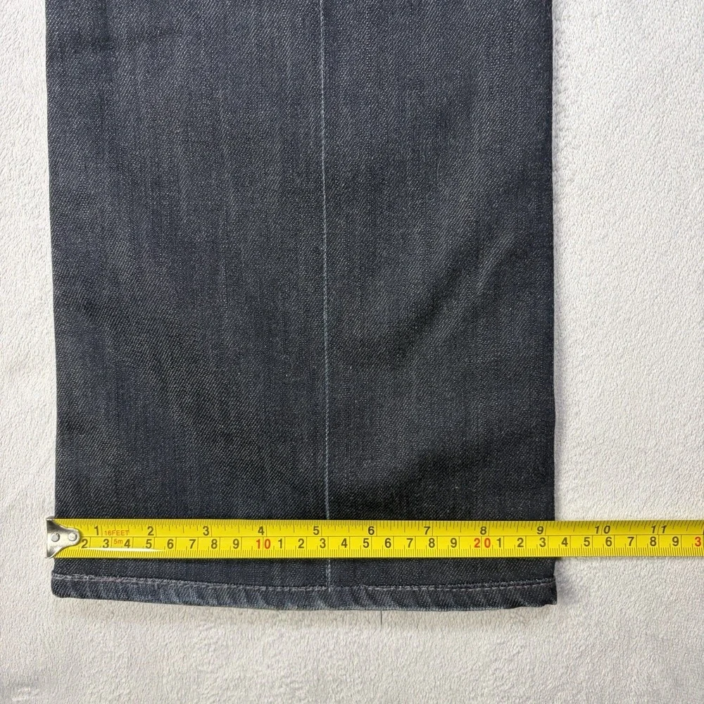 Paige Laurel Canyon Bootcut Jeans Women Size 27 Dark Blue Distressed+Stretch